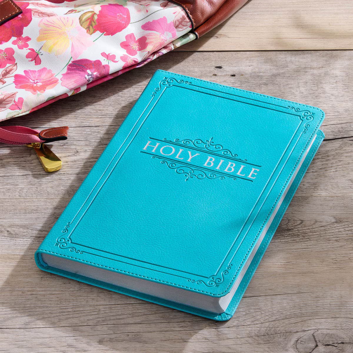 Teal Faux Leather King James Version Gift Edition Bible, picture 7