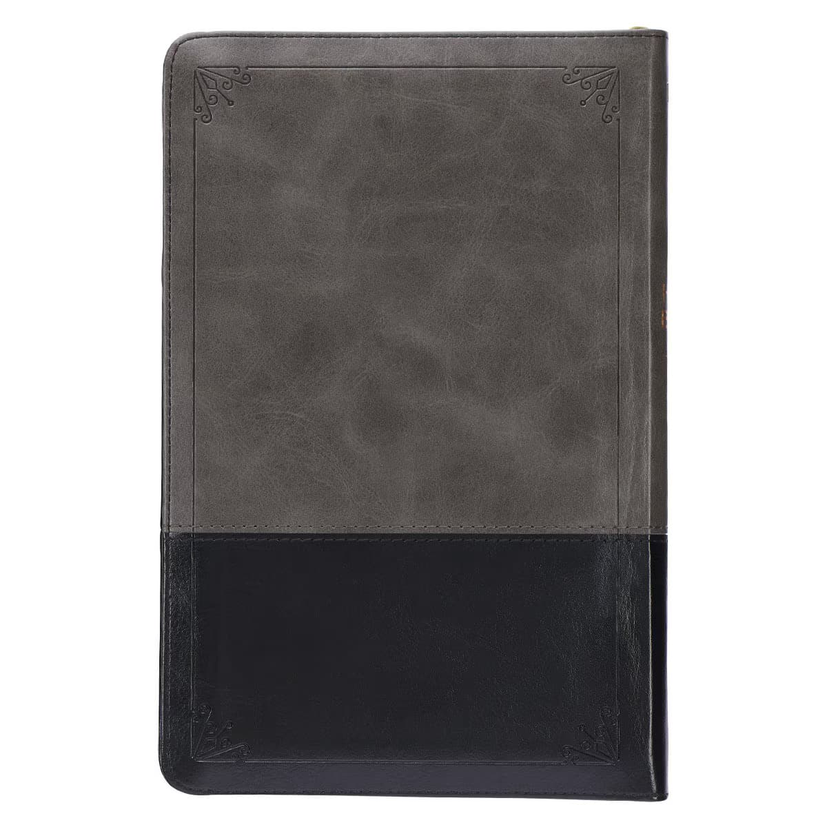 Gray and Black Faux Leather King James Version Deluxe Gift Bible with Thumb Index and Zippered Closure, picture 2
