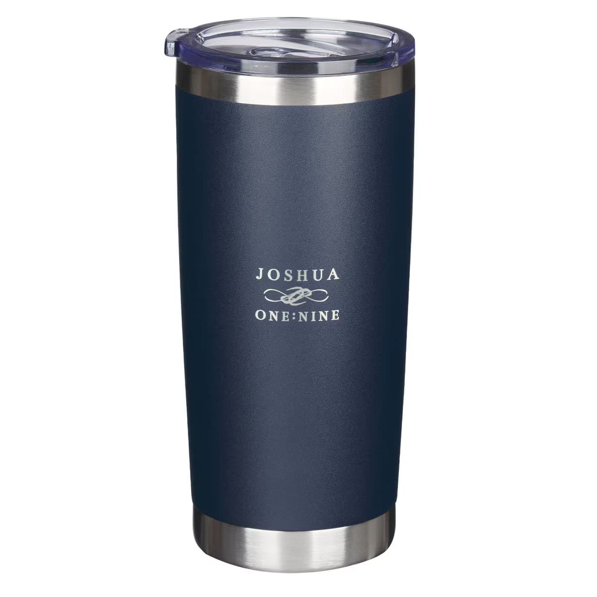Be Strong and Courageous - Joshua 1:9 Navy Stainless Steel Travel Tumbler, picture 2