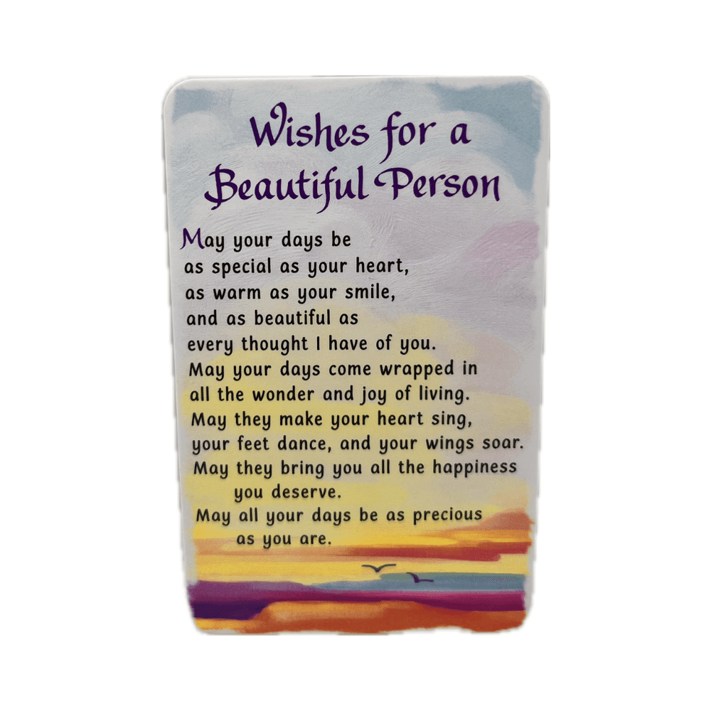"Wishes For A Beautiful Person" Blue Mountain Arts Wallet Card