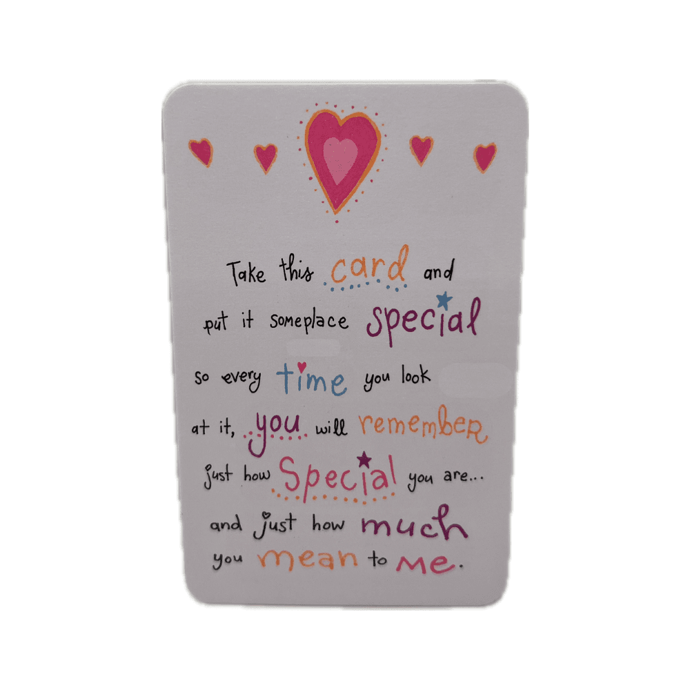 "Take This Card And Put It Someplace Special" Blue Mountain Arts Wallet Card