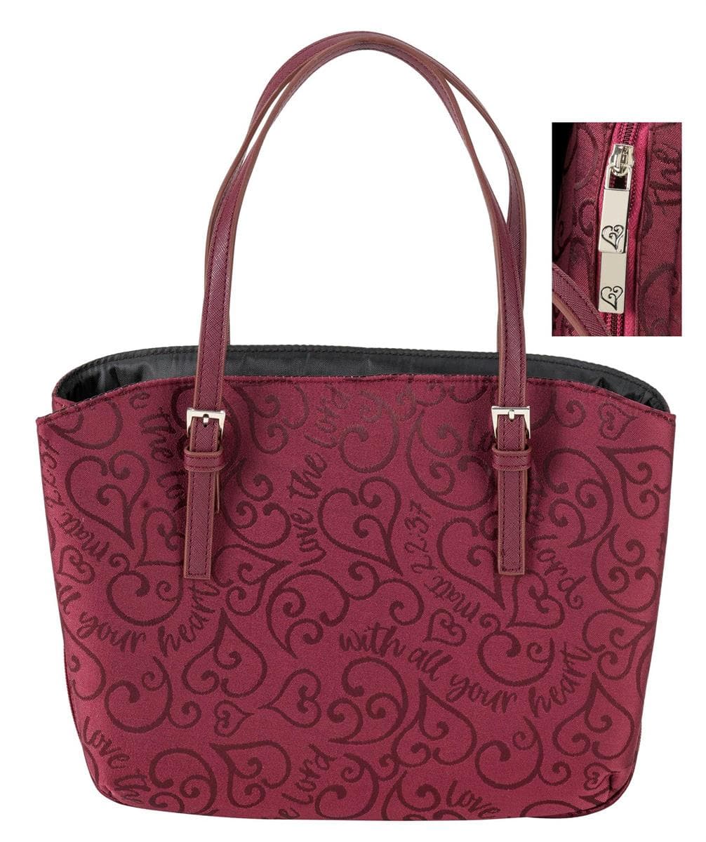 LOVE THE LORD HEART JACQUARD WEDGE BIBLE CASE