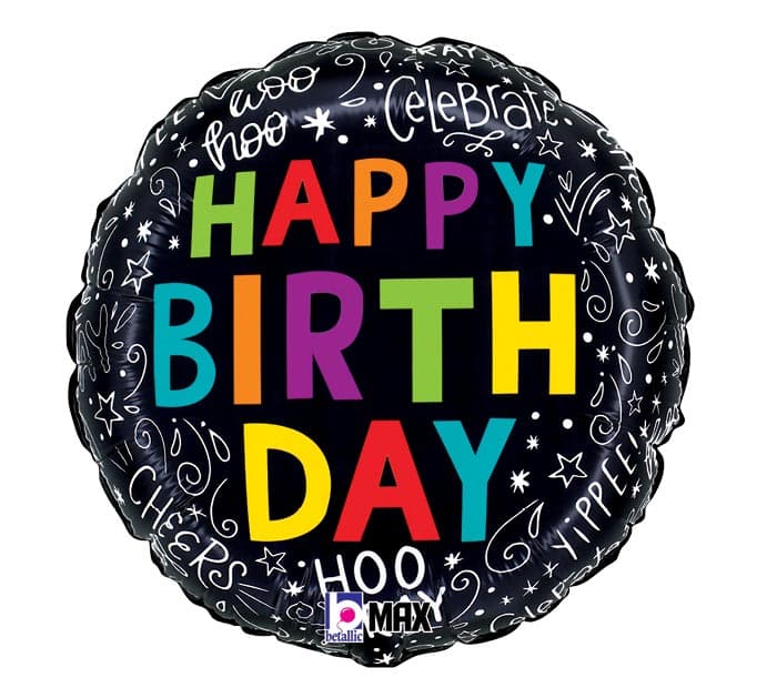 18" PKG BIRTHDAY DOODLES BALLOON