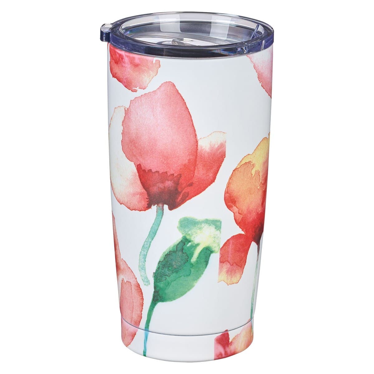 Hope Anchors the Soul Coral Poppies Stainless Steel Travel Mug, picture 2