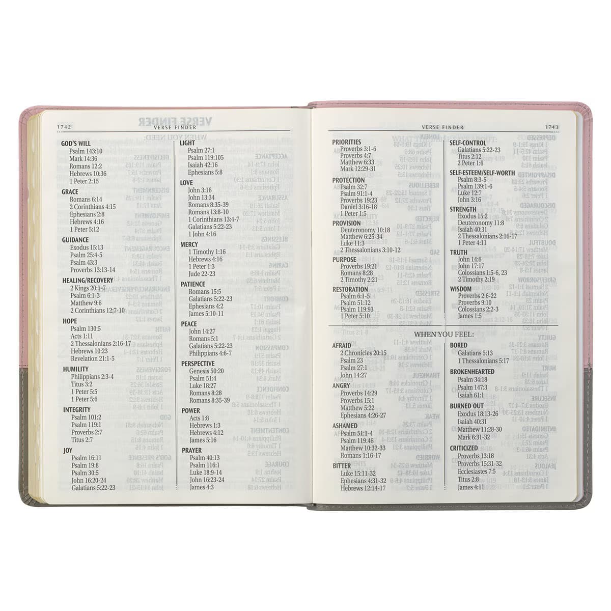Pink and Gray Faux Leather Super Giant Print Full-size King James Version Bible with Thumb Index, picture 10