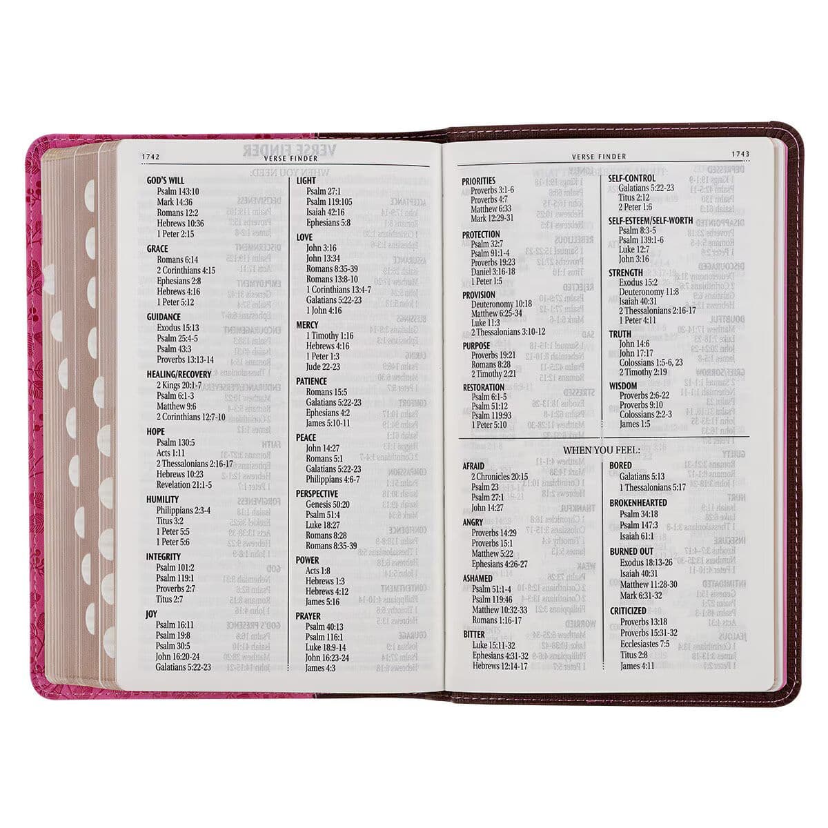 Brown and Berry Pink Faux Leather Giant Print Standard-size King James Version Bible with Thumb Index, picture 10