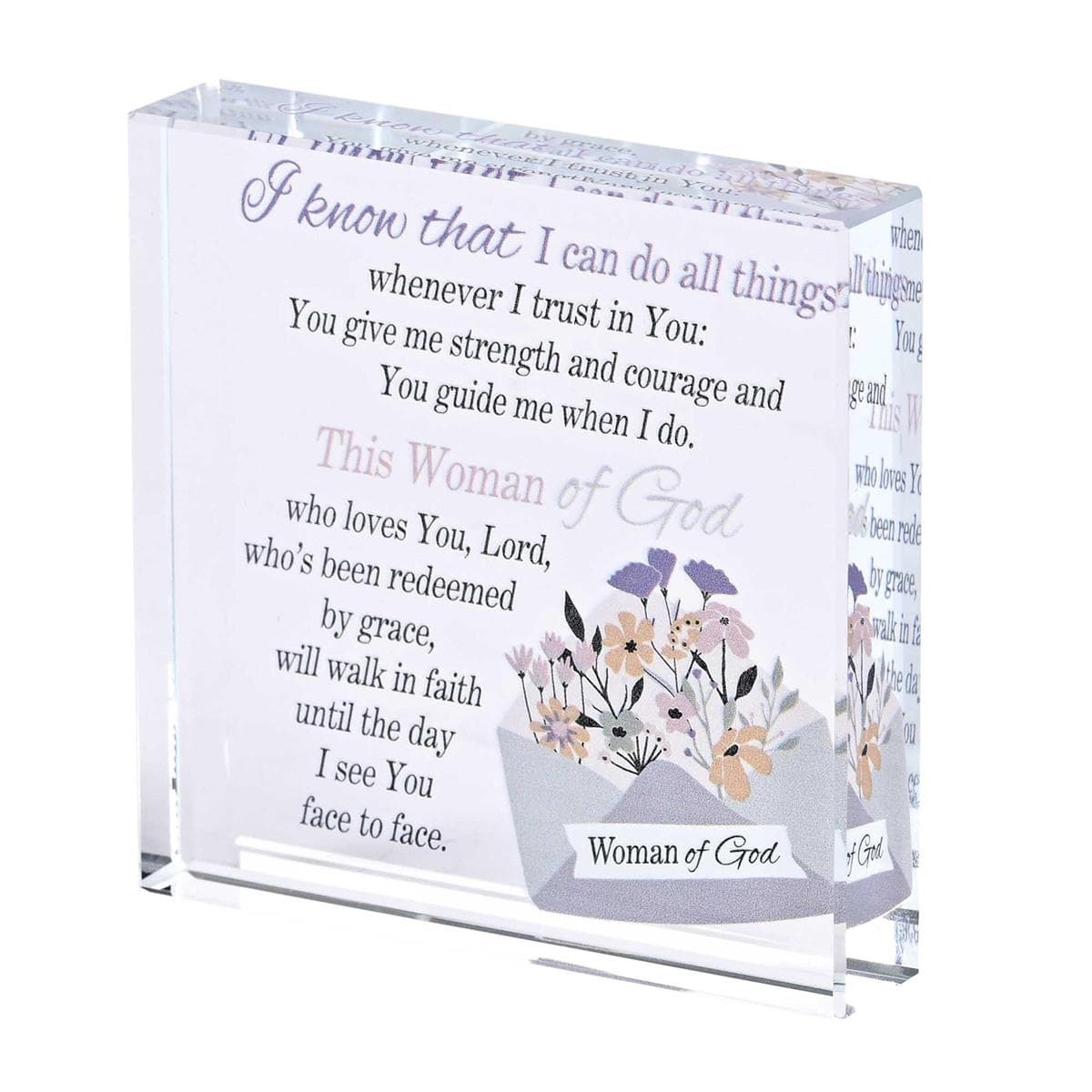Woman Of God 3x3 Tabletop Glass Plaque