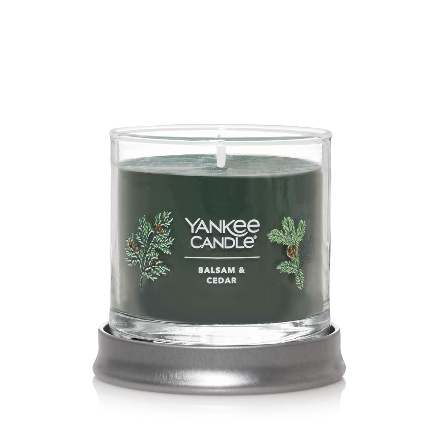 Yankee Candle Balsam & Cedar Scented, Signature 4.3oz Small Tumbler Single Wick Candle, Over 20 Hours of Burn Time, picture 2