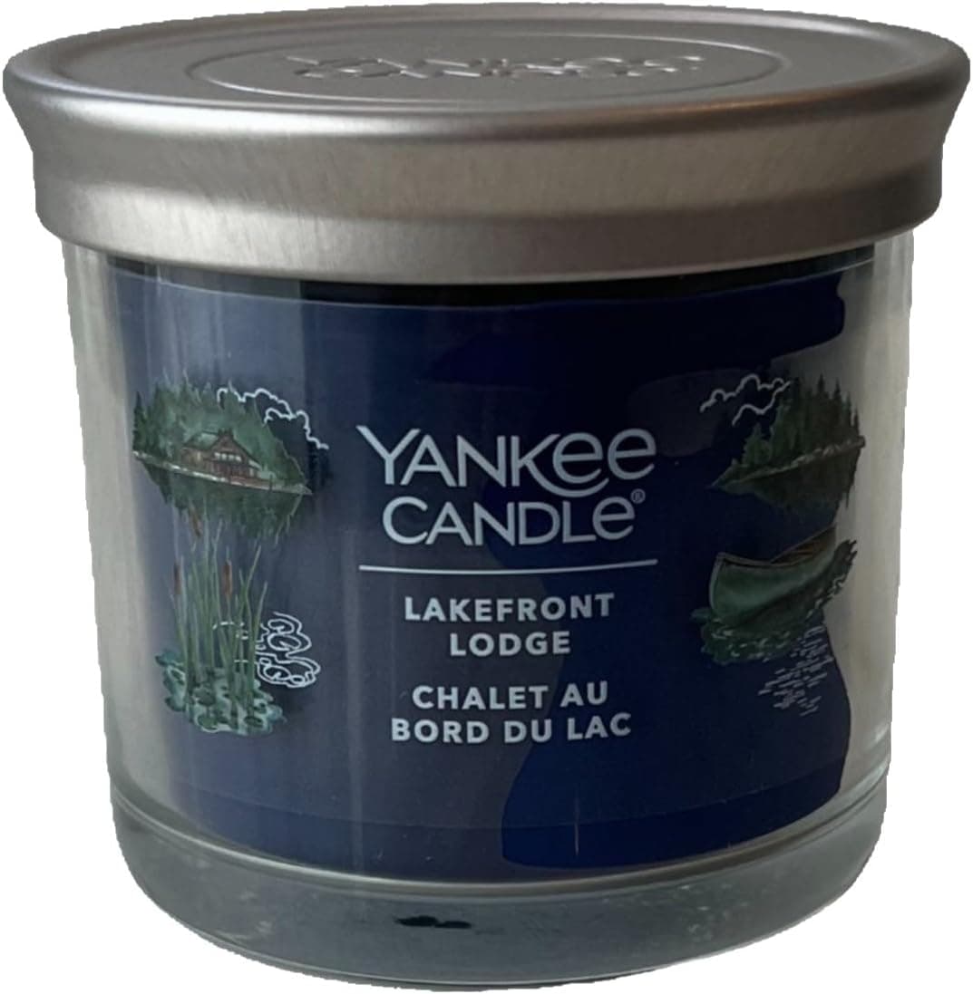 Yankee Candle Lakefront Lodge Scented, Signature 4.3oz Small Tumbler Single Wick Candles, Premium Soy Wax Blend, Over 20 hours of Burn Time