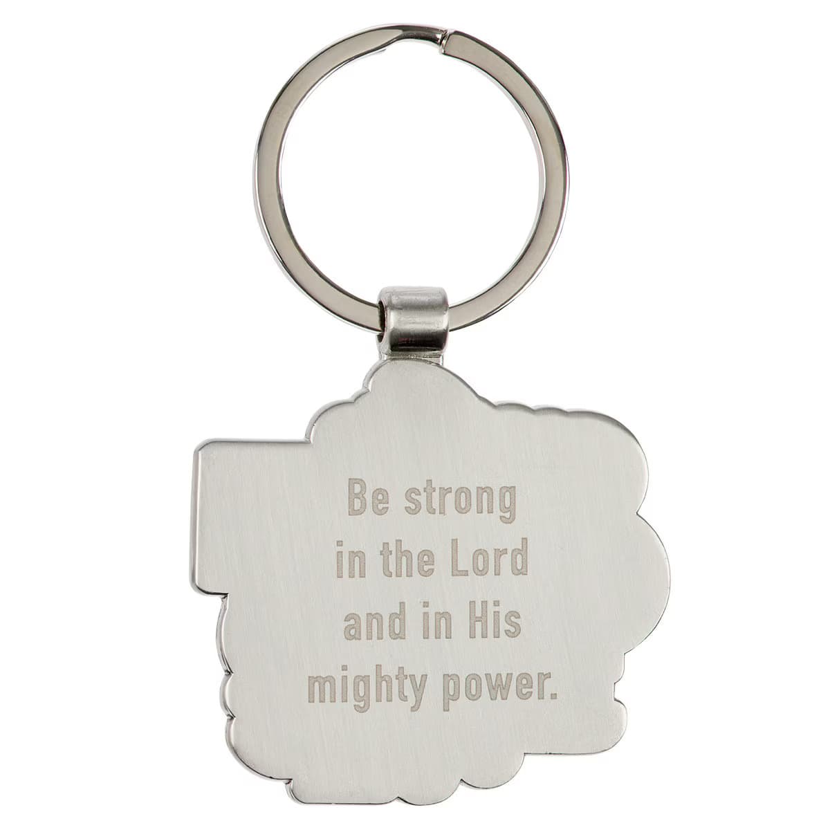 Be Strong in the Lord - Ephesians 6:10 Silver Metal Keychain, picture 2