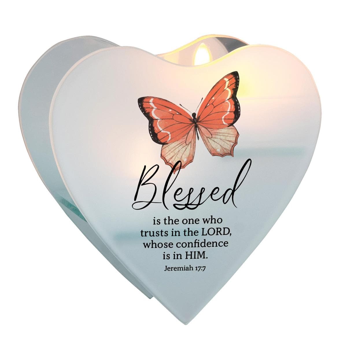 Blessed One Jer.17:7 Glass Wall Tealight