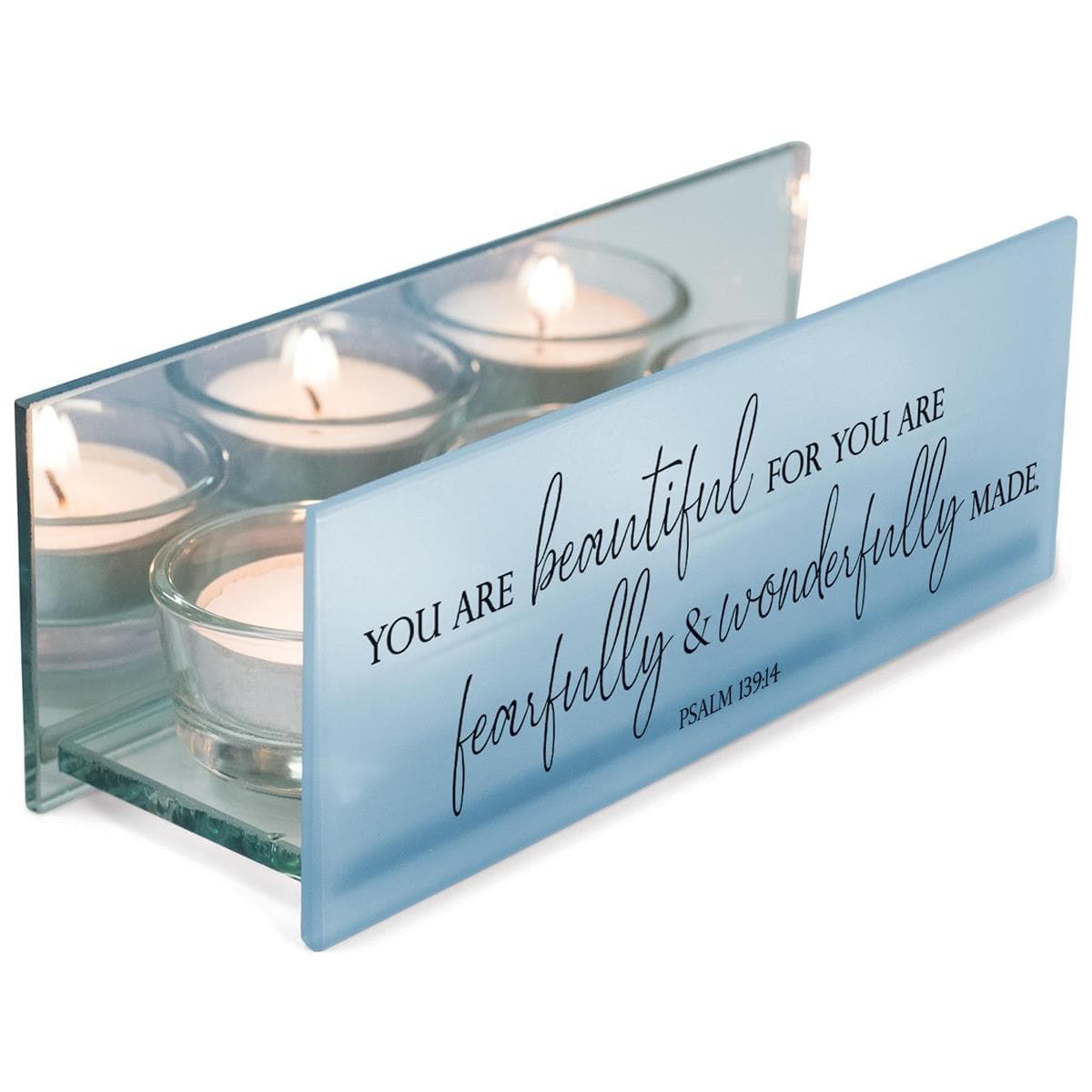 Beautiful Psalm 139:14 Blue Tealight, picture 3