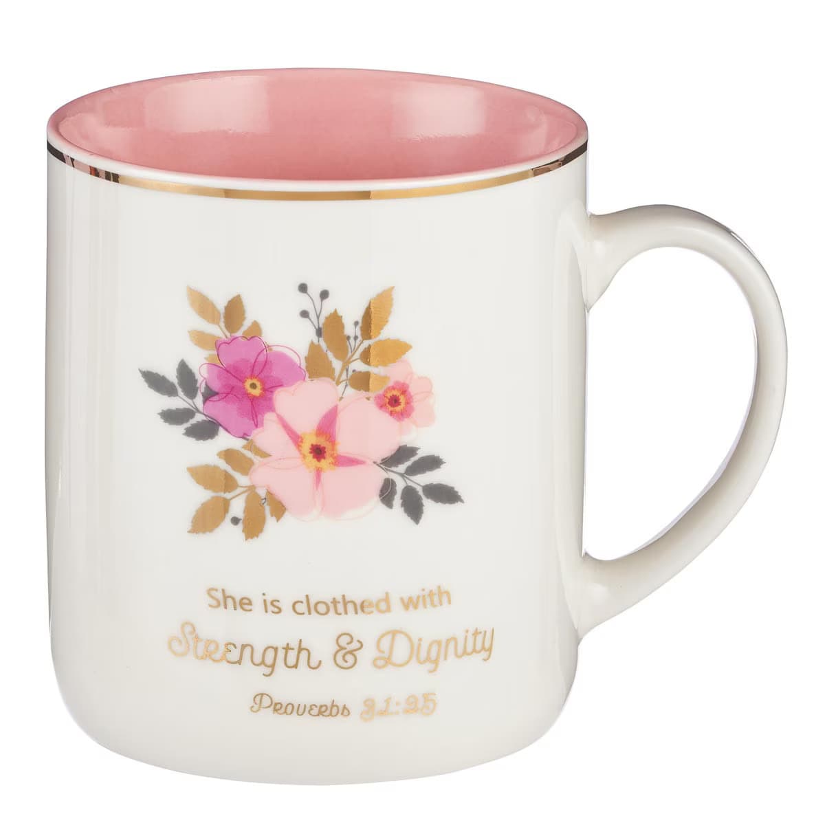 Strength & Dignity – Proverbs 31:25 Ceramic Coffee Mug