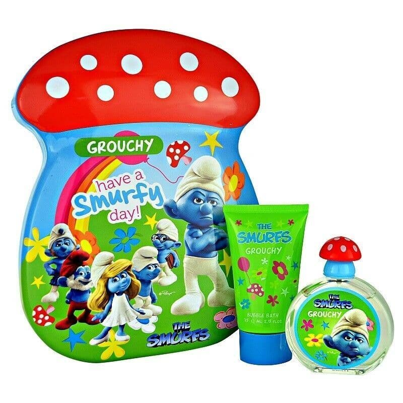 Smurfs Grouchy Eau De Toilette 50ml and Bubble Bath 75ml Gift Set Tin