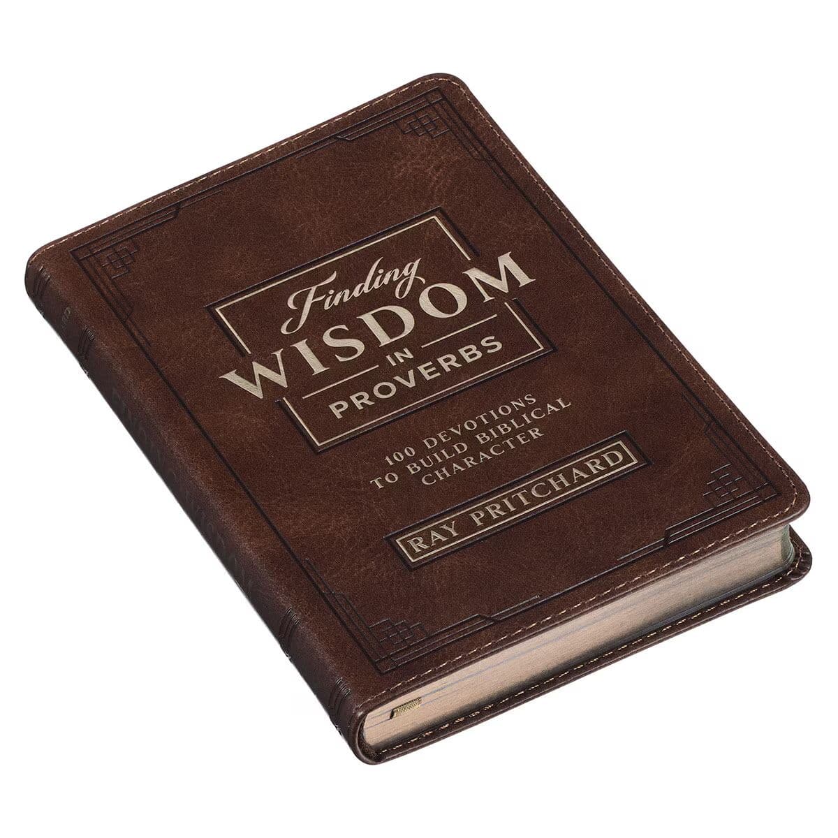 Finding Wisdom in Proverbs Honey-Brown Faux Leather Devotional Gift Book, picture 3