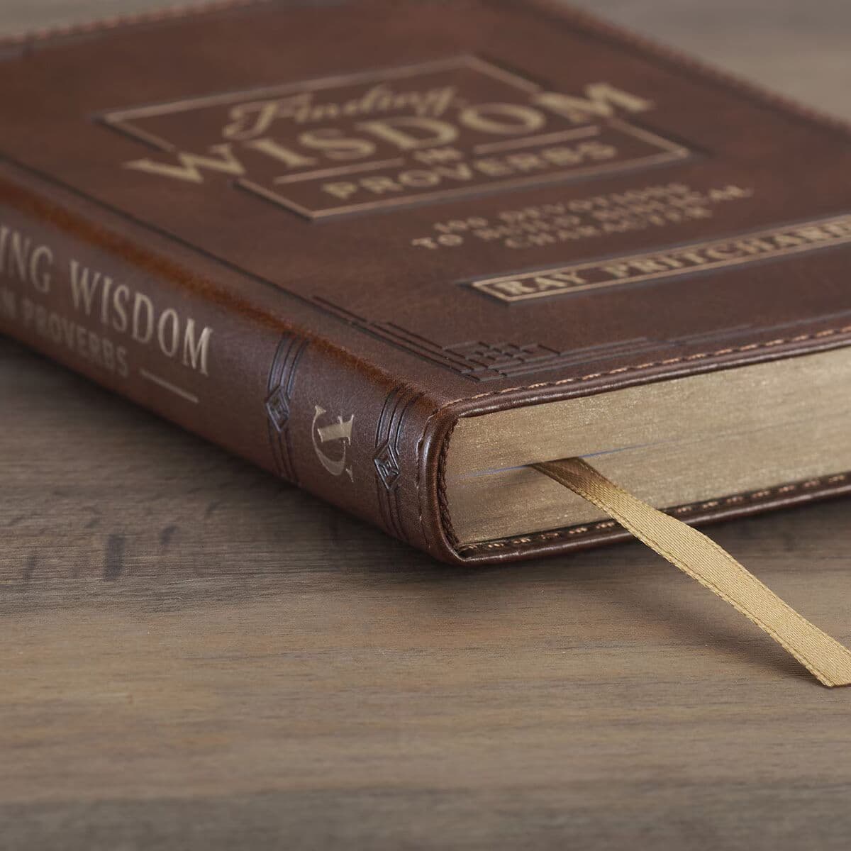 Finding Wisdom in Proverbs Honey-Brown Faux Leather Devotional Gift Book, picture 7