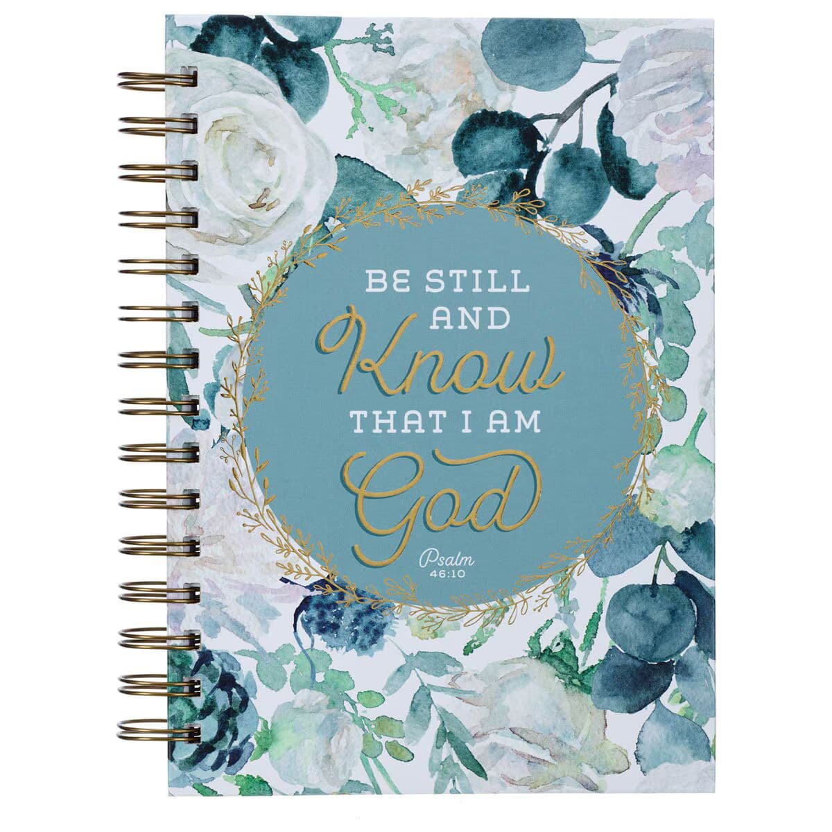 Be Still and Know - Psalm 46:10 Teal Floral Wirebound Journa7