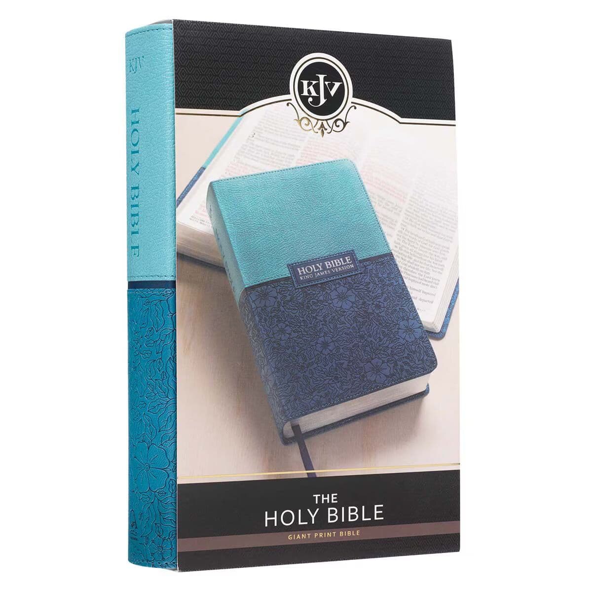 Blue Two-tone Faux Leather Giant Print Standard-size King James Version Bible, picture 12