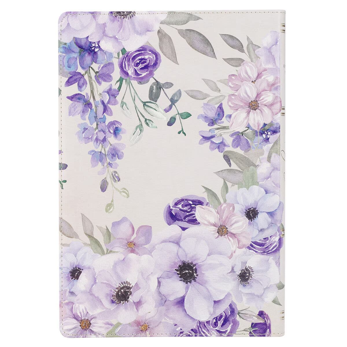 Lavender Floral Faux Leather Giant Print Full-size King James Version Bible with Thumb Index, picture 2