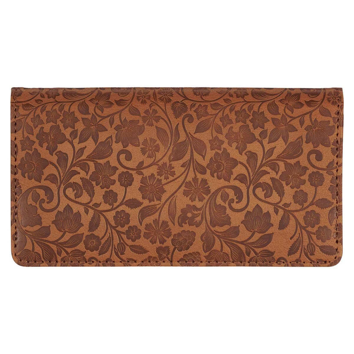 All Things - Philippians 4:13 Honey-brown Faux Leather Checkbook Wallet, picture 2