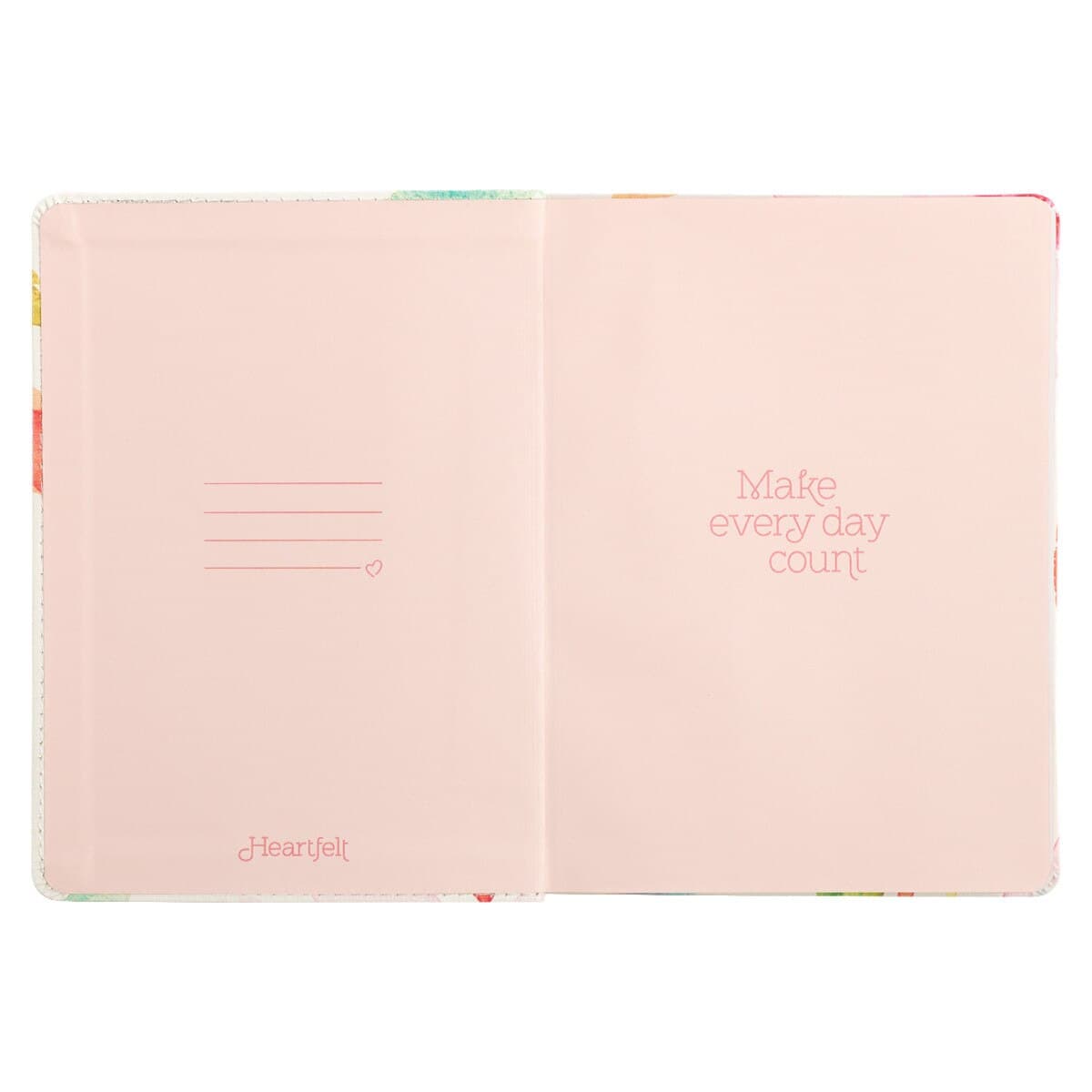 Make Every Day Count Pink Daisies Handy-size Faux Leather Journal, picture 3