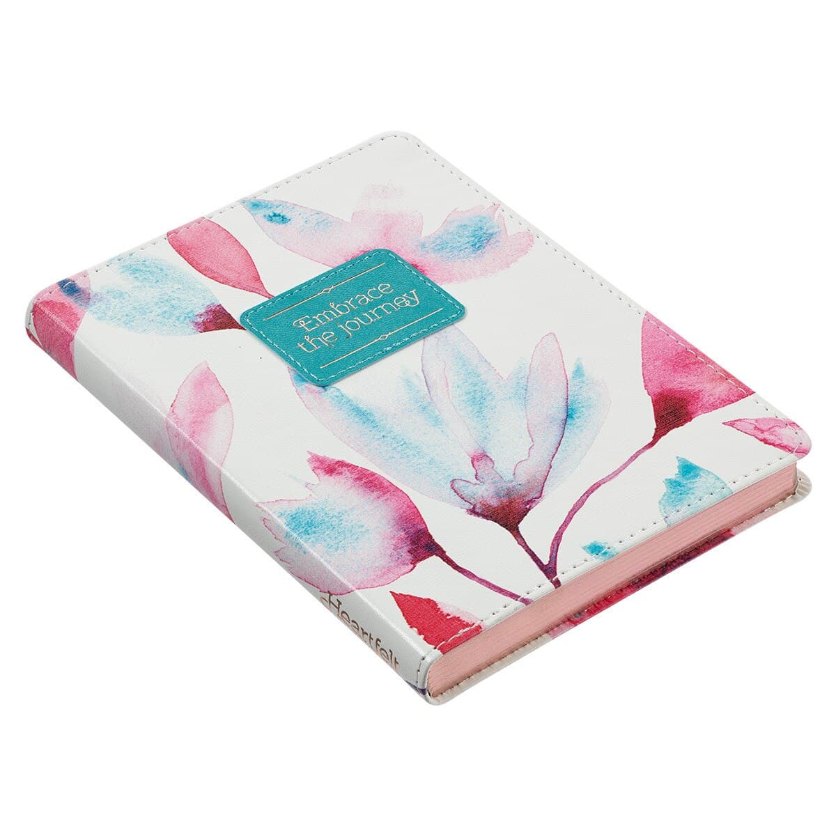 Embrace the Journey Pink Petals Handy-size Faux Leather Journal, picture 4