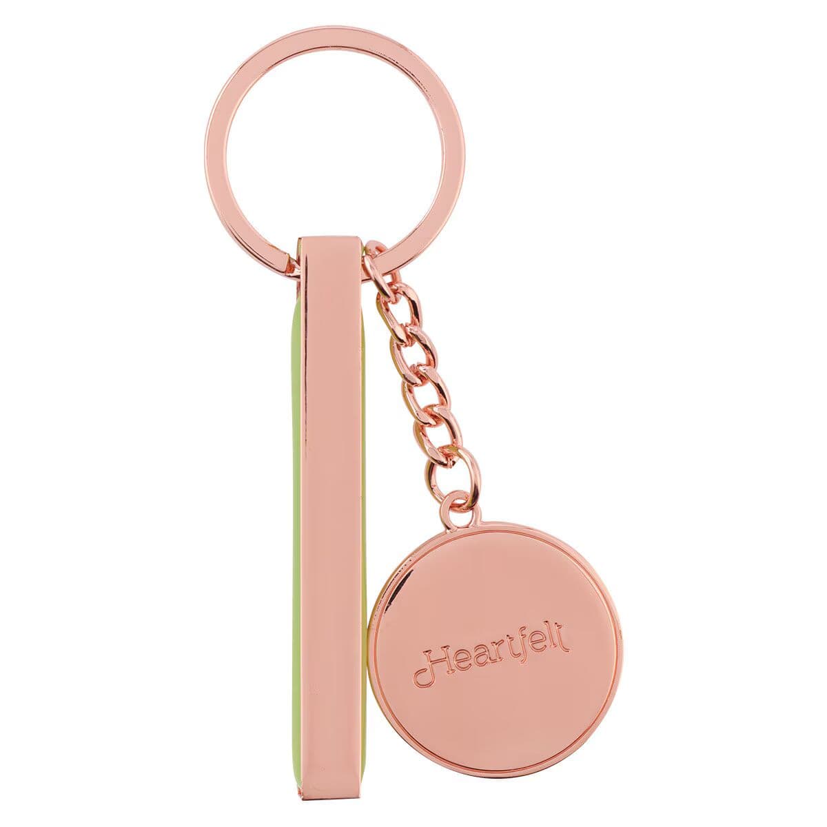 Life Is Beautiful Citrus Leaves Rose Gold Key Ring, picture 2