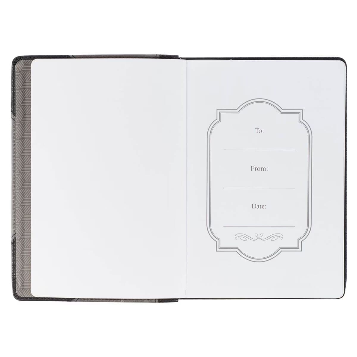 Be Strong in the Lord - Ephesians 6:10 Black and Gray Lion Faux Leather Journal, picture 3