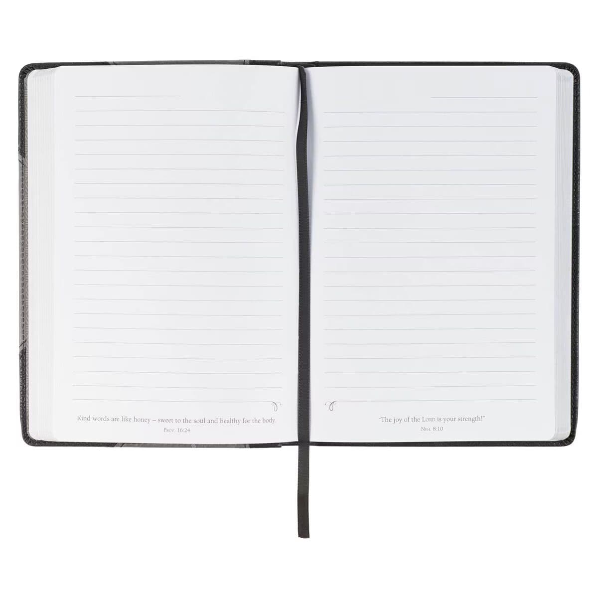 Be Strong in the Lord - Ephesians 6:10 Black and Gray Lion Faux Leather Journal, picture 4