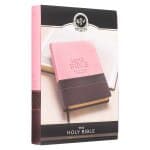 Pink and Brown Large Print Faux Leather Thinline King James Version Bible, picture 10