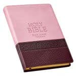 Pink and Brown Large Print Faux Leather Thinline King James Version Bible, picture 3