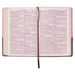 Pink and Brown Large Print Faux Leather Thinline King James Version Bible, picture 7