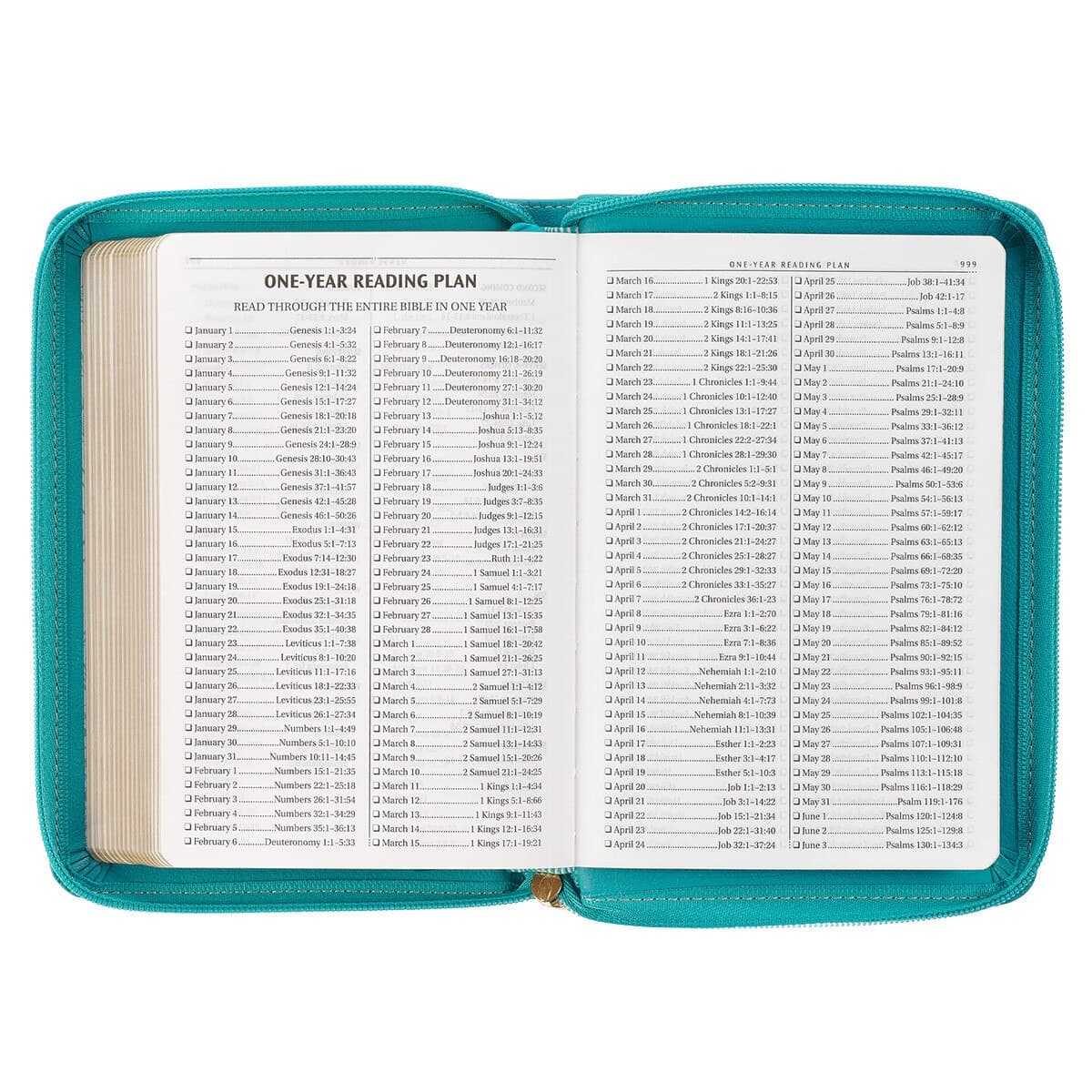 Teal Faux Leather Compact King James Version Bible with Zipper Closure, picture 7