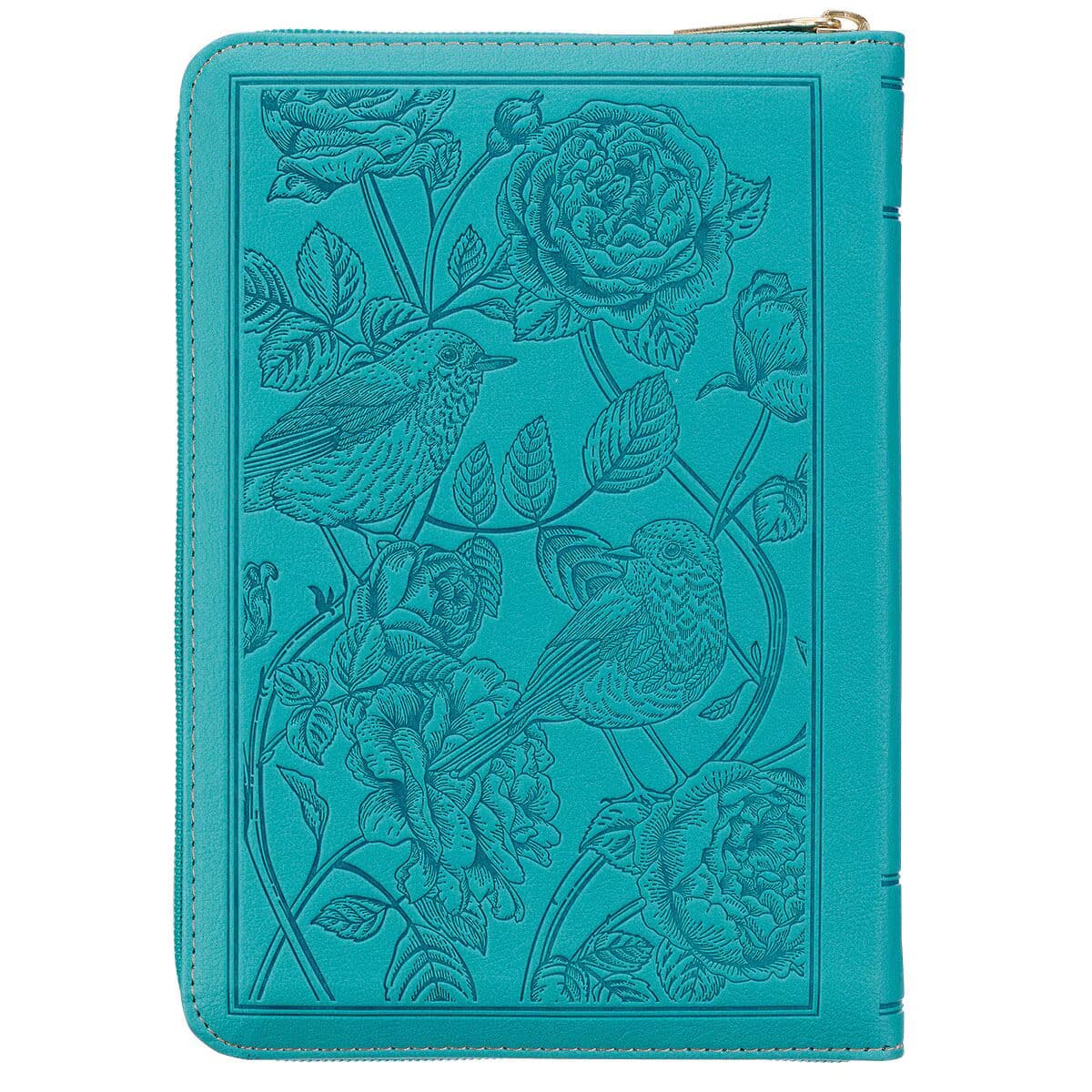 Teal Faux Leather Compact King James Version Bible with Zipper Closure, picture 3