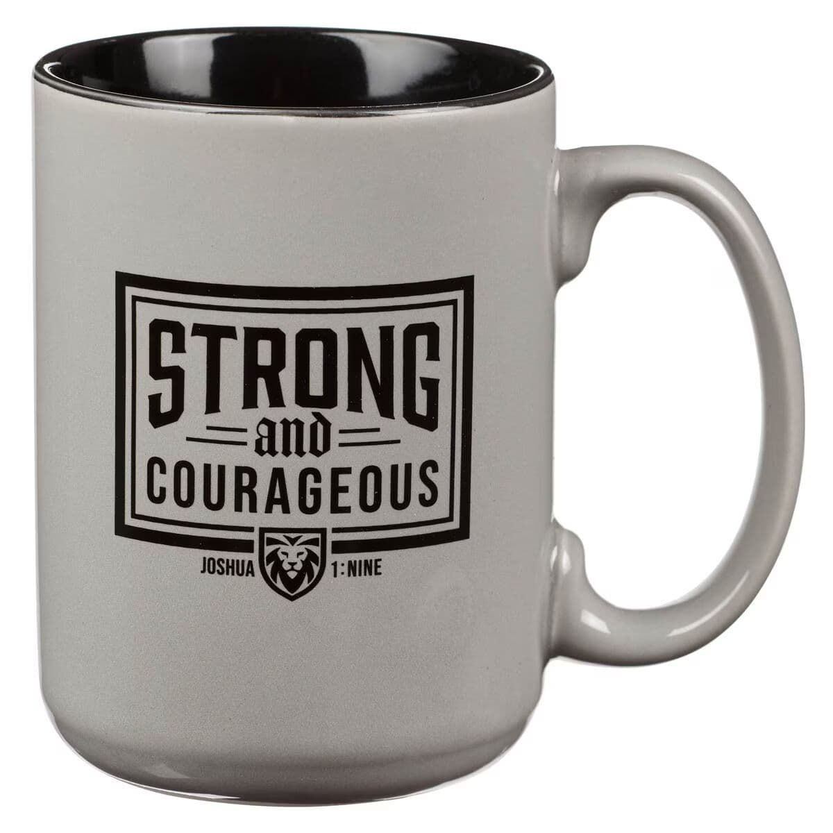 Strong and Courageous - Joshua 1:9 Dad Gray Ceramic Coffee Mug, picture 2