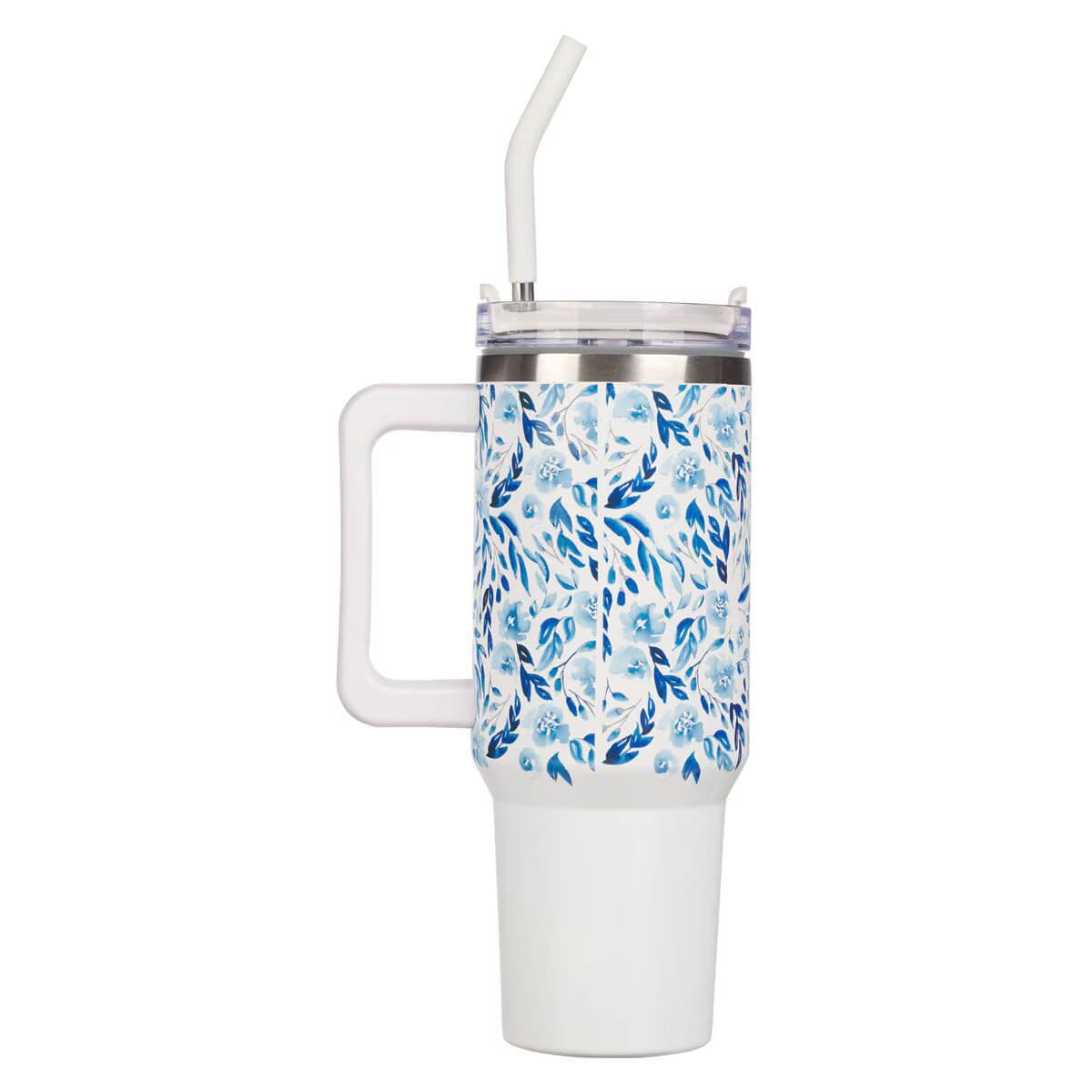 Trust in the Lord - Proverbs 3:5 Blue Botany 40 oz Stainless Steel Travel Tumbler with Straw, picture 2