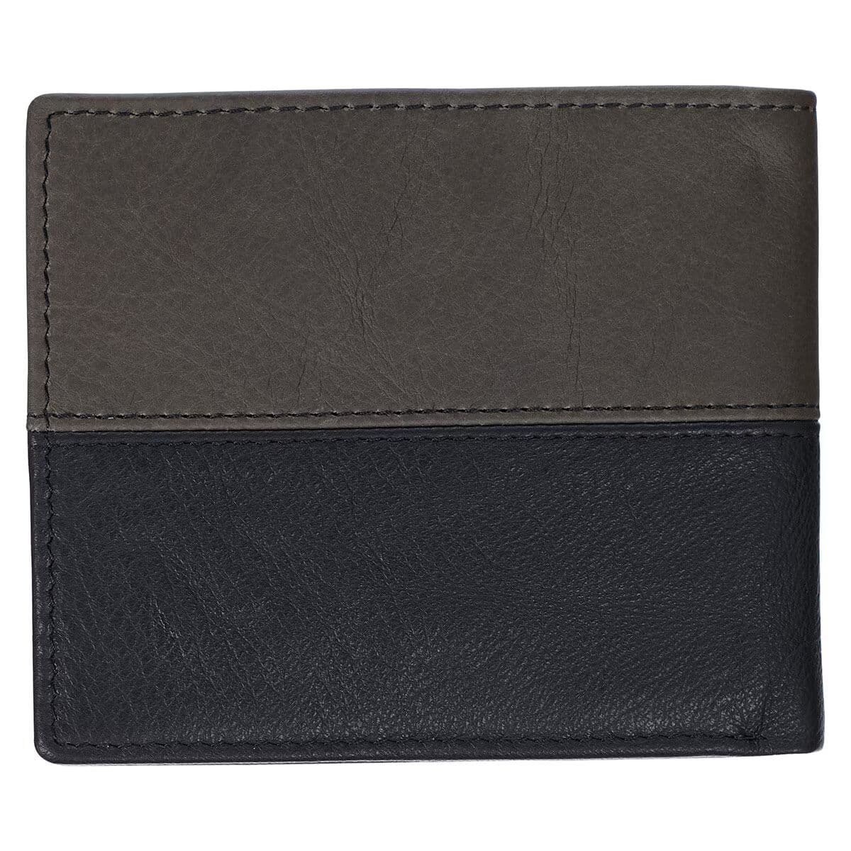 Strong and Courageous - Joshua 1:9 Black and Brown Full Grain Leather Wallet with Metal Badge, picture 2