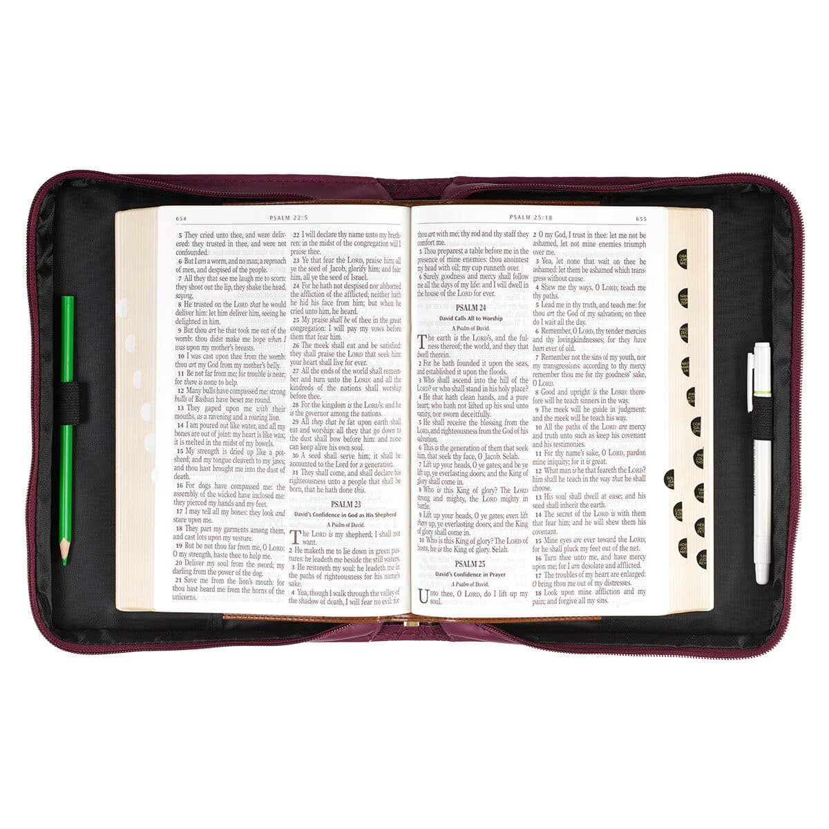 Walk by Faith - 2 Corinthians 5:7 Ruby Red Faux Leather Fashion Bible Case -Large, picture 5