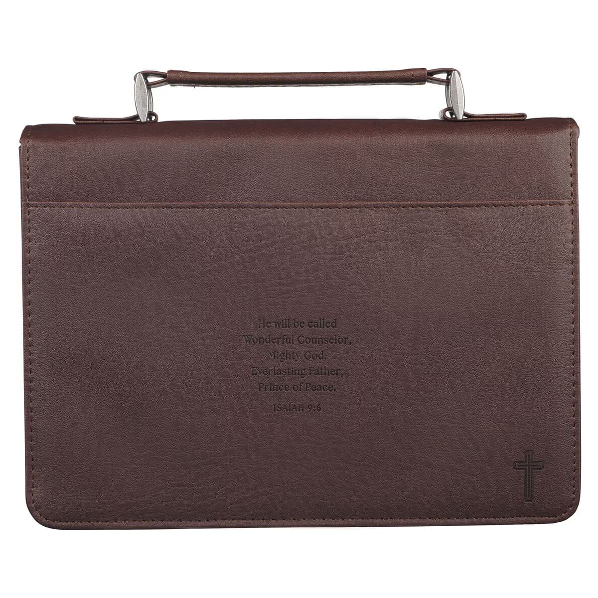Names of Jesus - Isaiah 9:6 Walnut Brown Faux Leather Classic Bible Case - Extra Large, picture 2