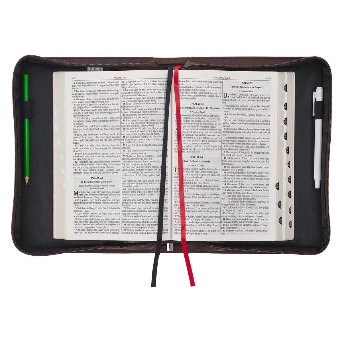 Names of Jesus - Isaiah 9:6 Walnut Brown Faux Leather Classic Bible Case - Extra Large, picture 5