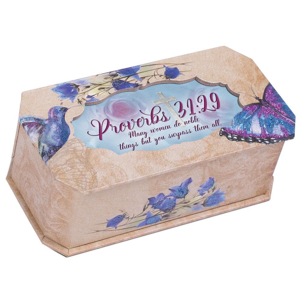 MANY WOMEN DO NOBLE THINGS MUSICAL JEWELRY BOX