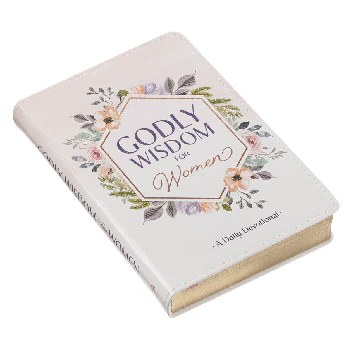 Godly Wisdom for Women White Faux Leather Devotional, picture 3