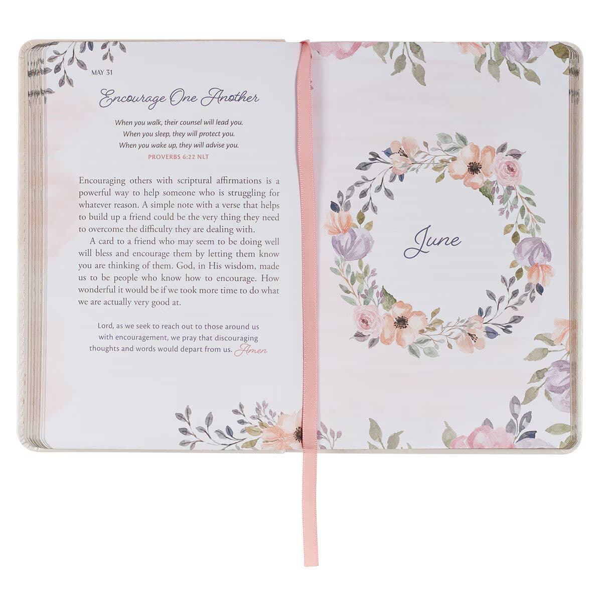 Godly Wisdom for Women White Faux Leather Devotional, picture 5