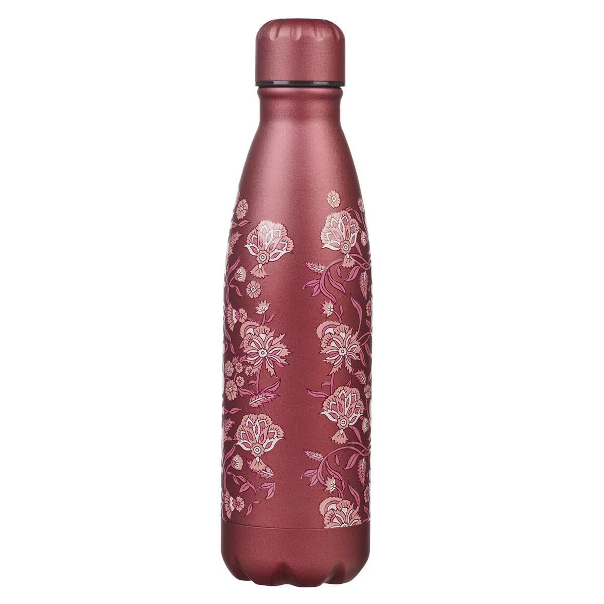 Be Still - Psalm 46:10 Metallic Raisin Plum Floral Stainless Steel Water Bottle, picture 3