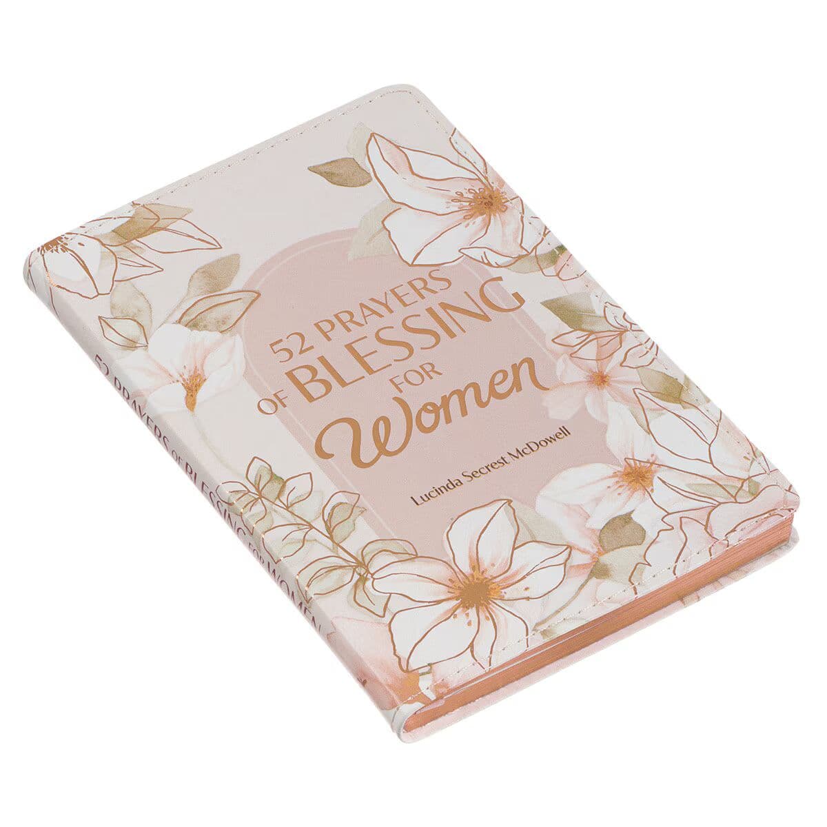 52 Prayers of Blessing for Women White Floral Faux Leather Prayer Book, picture 3