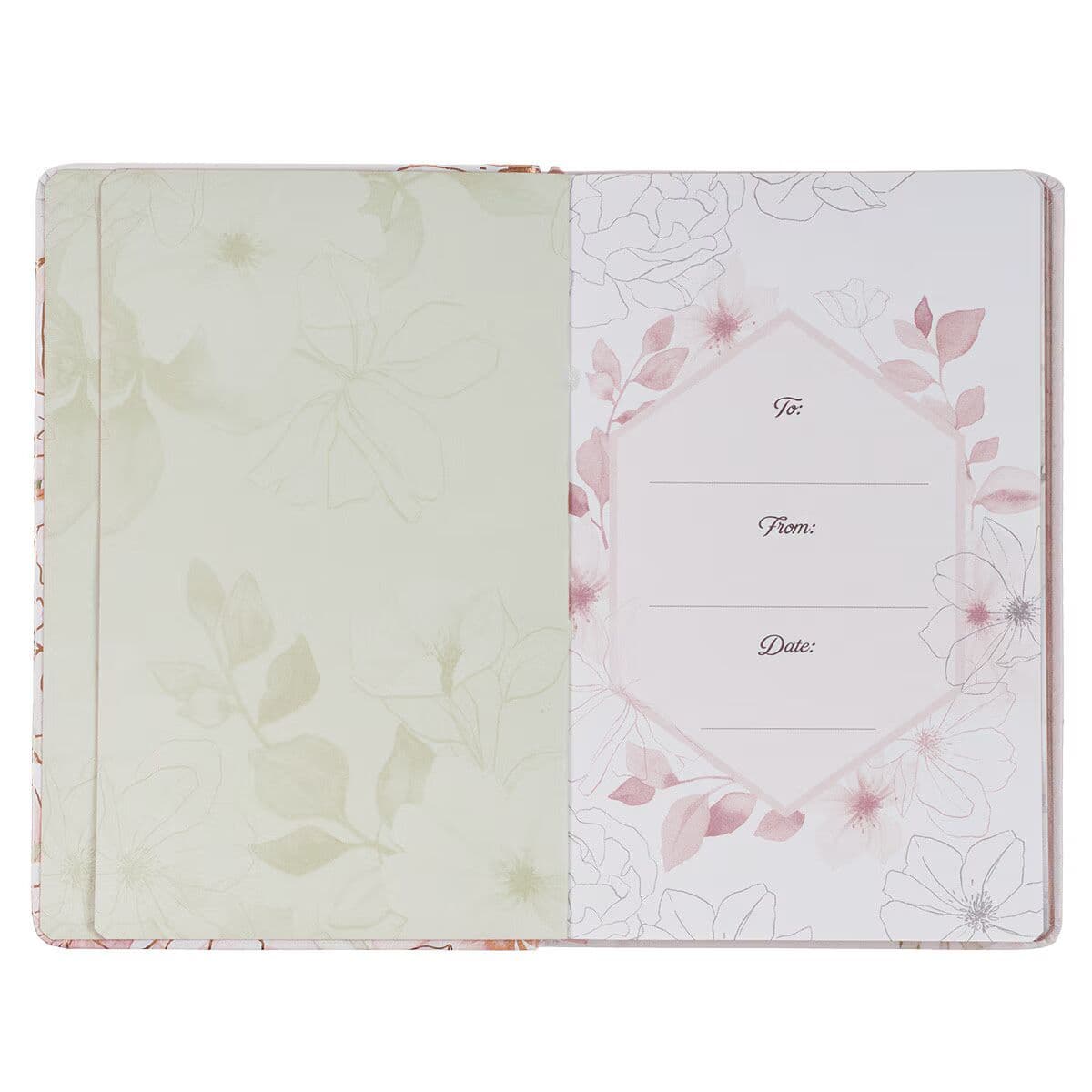 52 Prayers of Blessing for Women White Floral Faux Leather Prayer Book, picture 4