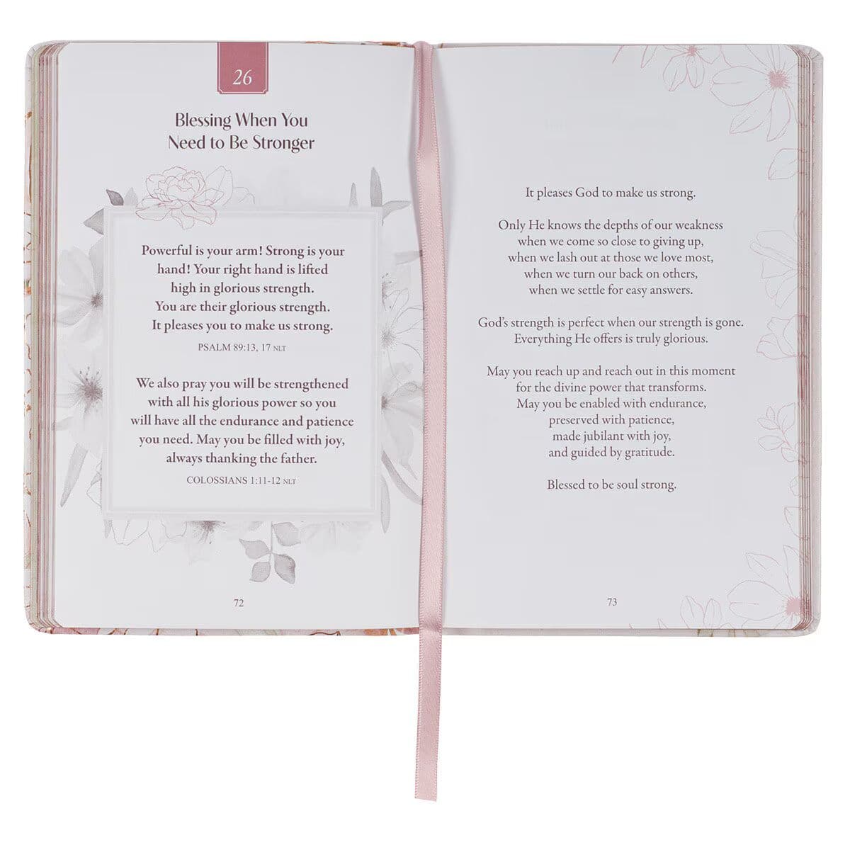 52 Prayers of Blessing for Women White Floral Faux Leather Prayer Book, picture 5