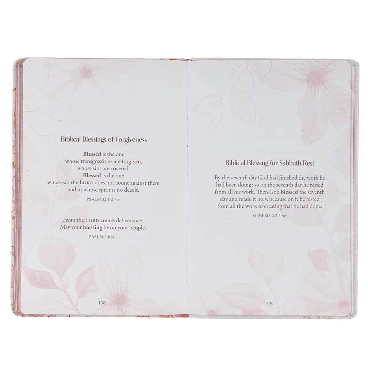 52 Prayers of Blessing for Women White Floral Faux Leather Prayer Book, picture 7
