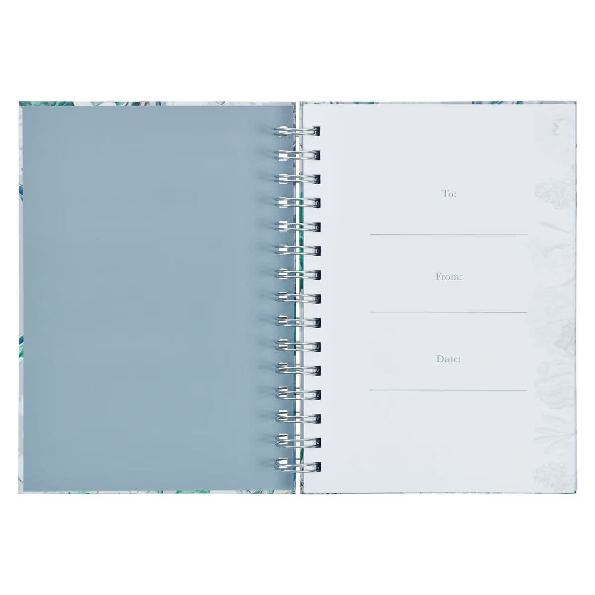 She Speaks with Wisdom - Proverbs 31:26 Blue Floral Large Spiral Journal, picture 3