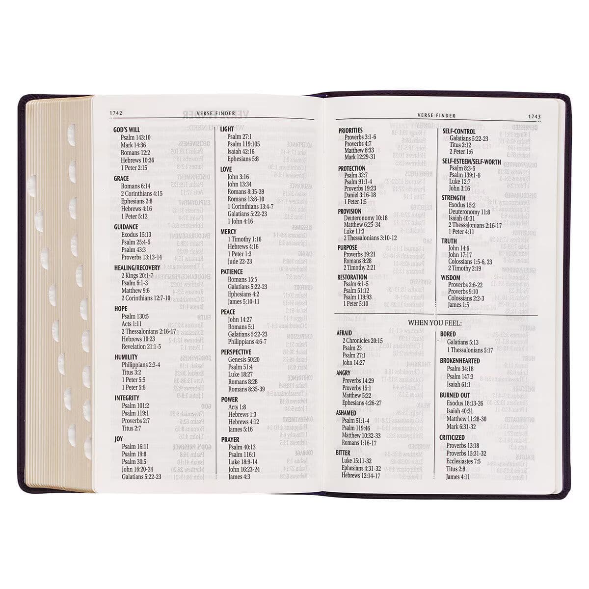 Purple Floral Faux Leather Giant Print Standard-size King James Version Bible with Thumb Index, picture 10